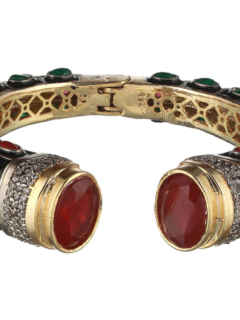 Enamelled Multi AD Studded Statement Cuff