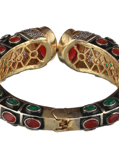 Enamelled Multi AD Studded Statement Cuff