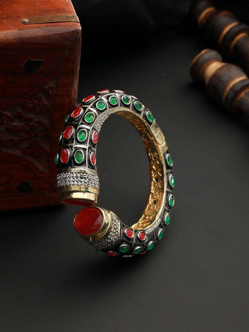 Enamelled Multi AD Studded Statement Cuff