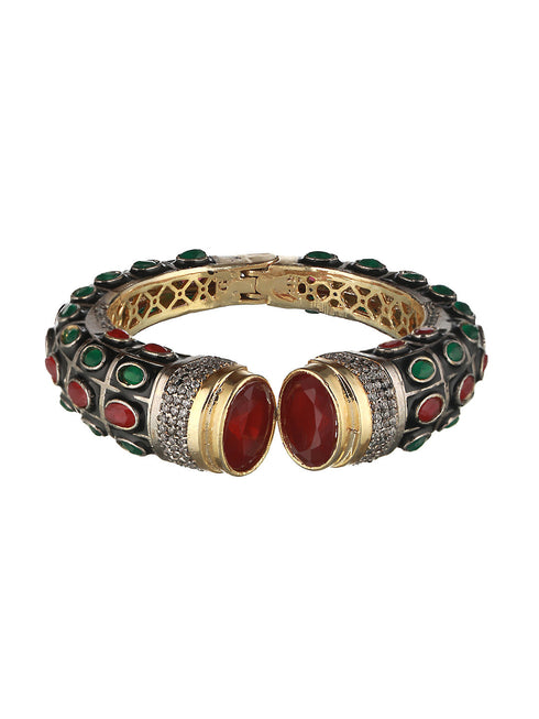 Enamelled Multi AD Studded Statement Cuff