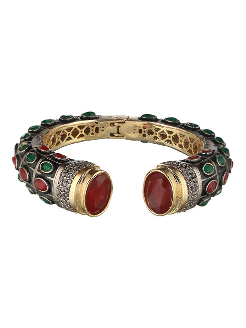 Enamelled Multi AD Studded Statement Cuff