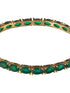 Gold Plated Set of 4 Green Emerald Stone Studded Bangles