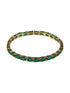 Gold Plated Set of 4 Green Emerald Stone Studded Bangles