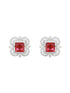 Silver Plated Red AD Studded Minimal Studs Earrings