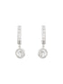 Silver Plated CZ Studded Solitaire Drop Earrings