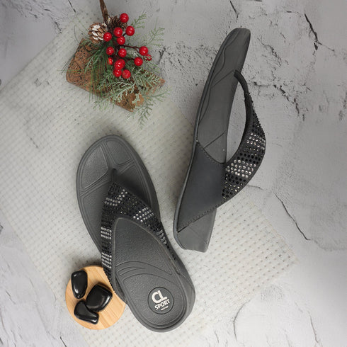 Women's Embellished Platform Thong Sandals