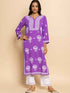 Fizaa Kurta with Chikankari Hand Embroidery Purple