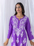 Fizaa Hand Embroidered Chikankari Kurta in Purple
