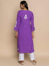 Fizaa Hand Embroidered Chikankari Kurta in Purple