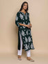 Jhanvi in Fizaa Chikankari Kurta in Rayon Cotton Notch Neck Sea Green