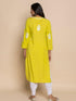 Fizaa chikankari Kurta in Lemon Green