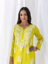 Fizaa chikankari Kurta in Lemon Green