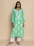 Fizaa Hand Embroidered Chikankari Kurta in Sea Green