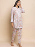 Fizaa Chikankari Co-ord set in Printed Rayon Cotton for Women- White Mulberry