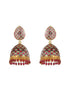 Gold Toned Designer Handpainted Jhumka Earrings