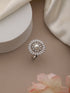 Silver Plated Pearl Studded Minimal Finger Ring