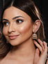 Gold Plated CZ Studded Statement Jhumka earrings