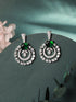 Silver Plated CZ Studded Statement Hoop Earrings