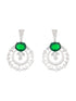 Silver Plated CZ Studded Statement Hoop Earrings
