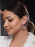 Silver Plated CZ Studded Statement Hoop Earrings