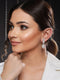 Silver toned Pearl Statement Drop Minimal Drop Earrings