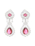 Silver plated Red Ruby CZ Studded Statement designer Earrings
