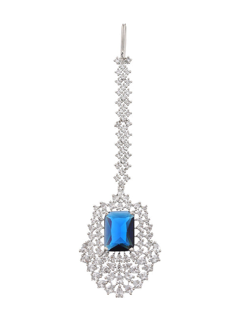 Silver Plated Blue AD Studded Kiara Advani Inspired Choker Jewellery Set