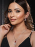 Silver Plated Red CZ Studded Pearl Beaded Minimal Locket jewellery Set