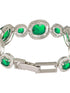 Rhodium Plated Green CZ Studded Wraparound Tennis Bracelet