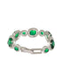 Rhodium Plated Green CZ Studded Wraparound Tennis Bracelet