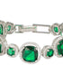 Rhodium Plated Green CZ Studded Wraparound Tennis Bracelet