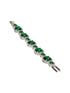 Rhodium Plated Green CZ Studded Wraparound Tennis Bracelet