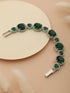 Rhodium Plated Green CZ Studded Wraparound Tennis Bracelet