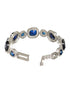 White Rhodium Plated Blue wraparound Tennis Statement Bracelet