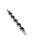 White Rhodium Plated Blue wraparound Tennis Statement Bracelet
