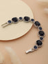 White Rhodium Plated Blue wraparound Tennis Statement Bracelet