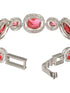 Rhodium Plated Red Zircon Studded tennis Wraparound Bracelet