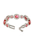 Rhodium Plated Red Zircon Studded tennis Wraparound Bracelet