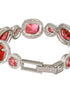 Rhodium Plated Red Zircon Studded tennis Wraparound Bracelet