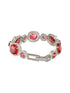 Rhodium Plated Red Zircon Studded tennis Wraparound Bracelet