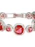 Rhodium Plated Red Zircon Studded tennis Wraparound Bracelet