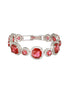 Rhodium Plated Red Zircon Studded tennis Wraparound Bracelet