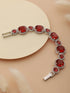 Rhodium Plated Red Zircon Studded tennis Wraparound Bracelet