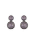 Rhodium Plated Purple Amethyst Studded Circular Drop earrings