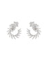 Silver Toned CZ Studded Hoop Studs earrings