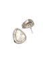 Silver Polish Kundan &CZ Studded Studds Earrings