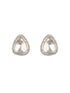 Silver Polish Kundan &CZ Studded Studds Earrings