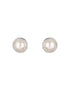 Silver Toned Pearl Minimal Studds Earrings