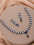 Silver Toned Blue AD Studded Necklace Set