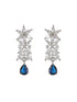 White Rhodium Blue Zircon Studded Statement Necklace Jewellery Set